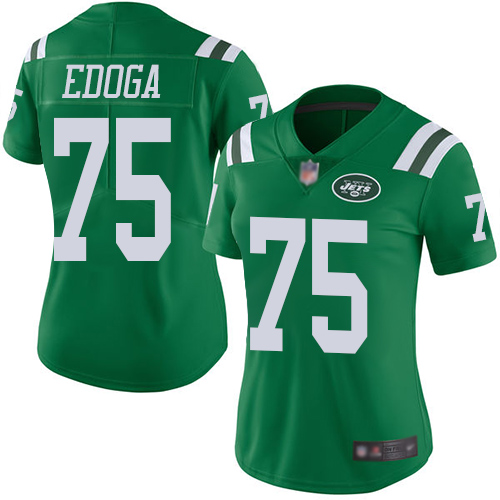 New York Jets Limited Green Women Chuma Edoga Jersey NFL Football 75 Rush Vapor Untouchable